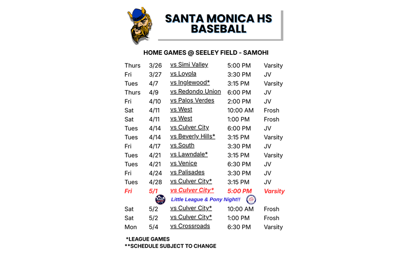 Santa Monica HS baseball